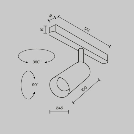 Светильник на шине Maytoni Technical TR032-2-5W4K-M-BW