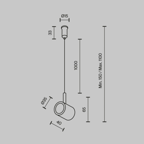 Подвесной комплект Maytoni Technical TRA154CSW-1PT