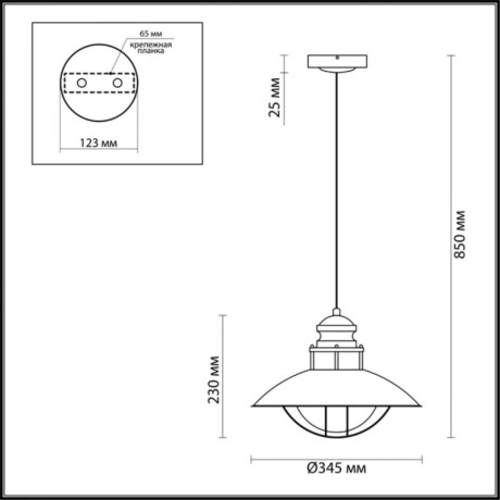 Подвесной уличный светильник Odeon Light 4164/1