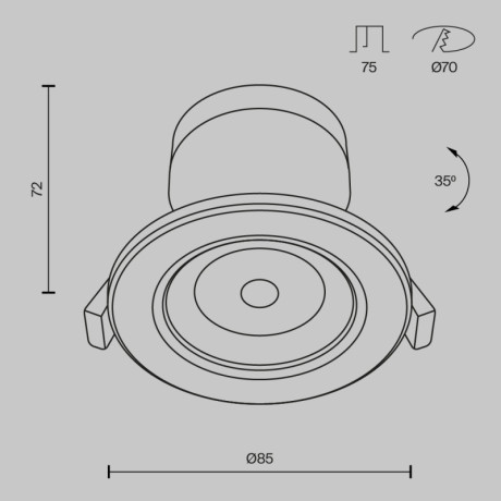 Встраиваемый светильник Maytoni Technical DL014-6-L9W