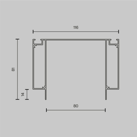 Профиль Maytoni Technical ALM-11681-PL-B-2M