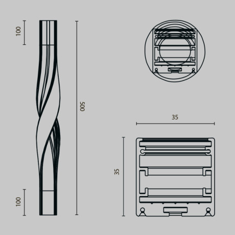 Профиль Maytoni Technical ALM-3535R-B-T-180°-0.5M