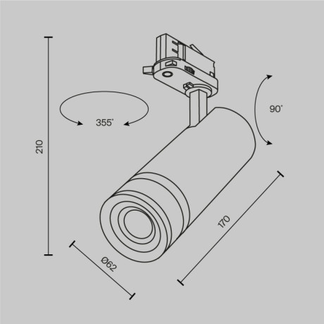 Светильник на шине Maytoni Technical TR198-3-20W2.7K-Z-W