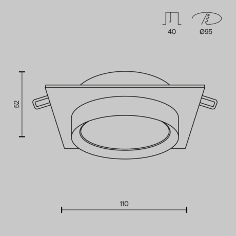 Встраиваемый светильник Maytoni Technical DL086-GX53-SQ-W