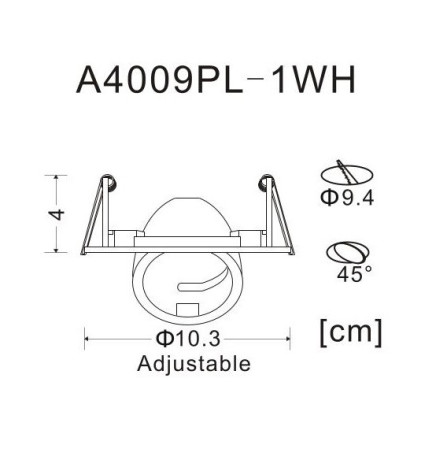 Встраиваемый светильник ARTE Lamp A4009PL-1WH