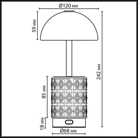 Настольная лампа Odeon Light 5453/3TL