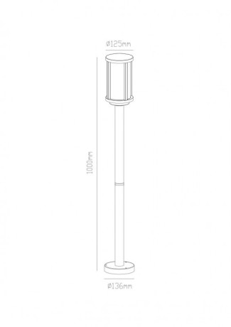 Садово-парковый светильник ARTE Lamp A1036PA-1BK